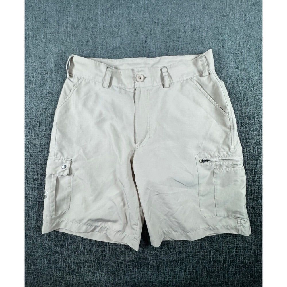 Under Armour Mens 32 Loose‎ Fit Cargo Shorts Tan Beige Ripstop Hiking Outdoor